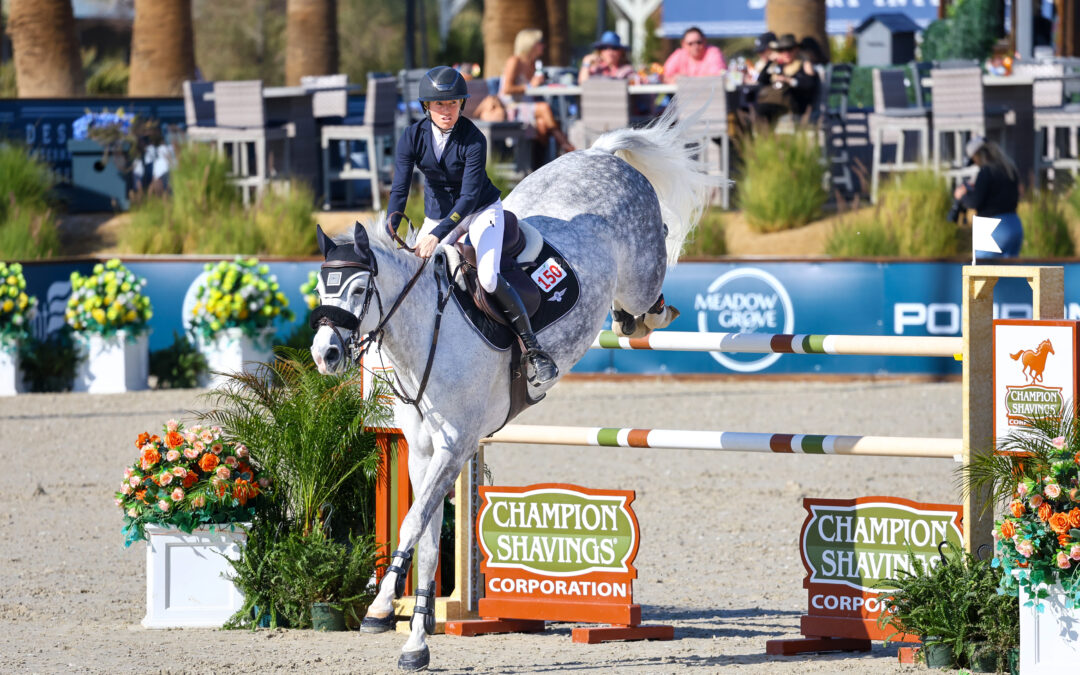 Ali Ramsay and Diamond Shine in $32,000 CSI2* Champion Shavings 1.45m Speed