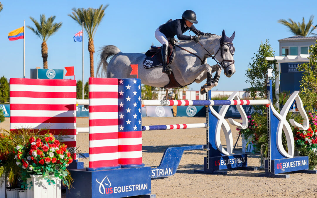 Zoe Brown and Bling VD Duvelshoeve Z Shine in $40,000 FarmVet 1.45m Open Classic